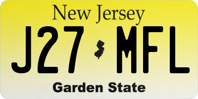 NJ license plate J27MFL