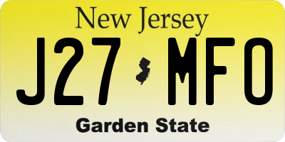 NJ license plate J27MFO