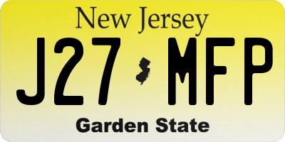 NJ license plate J27MFP
