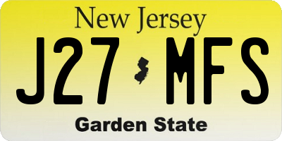 NJ license plate J27MFS