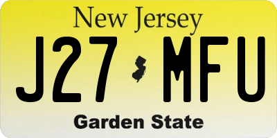 NJ license plate J27MFU
