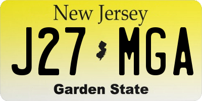 NJ license plate J27MGA