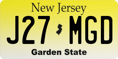 NJ license plate J27MGD
