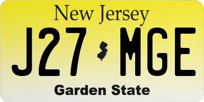 NJ license plate J27MGE