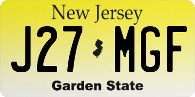 NJ license plate J27MGF