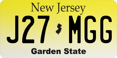 NJ license plate J27MGG