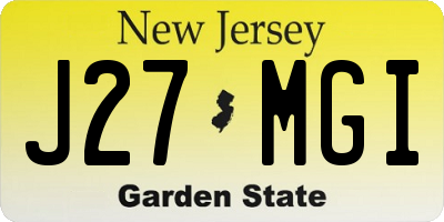 NJ license plate J27MGI