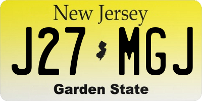 NJ license plate J27MGJ
