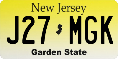 NJ license plate J27MGK