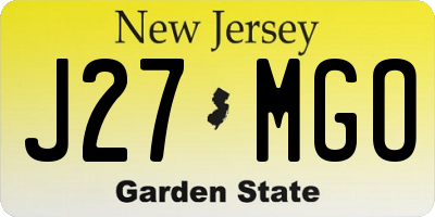 NJ license plate J27MGO