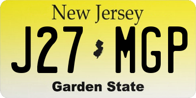 NJ license plate J27MGP