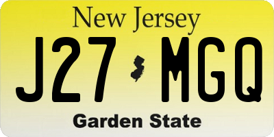 NJ license plate J27MGQ