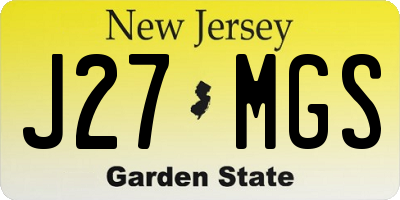 NJ license plate J27MGS
