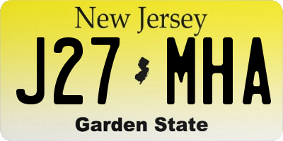 NJ license plate J27MHA