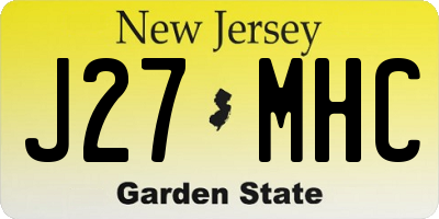 NJ license plate J27MHC