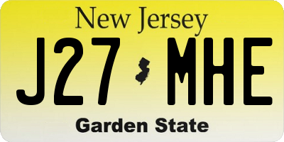 NJ license plate J27MHE