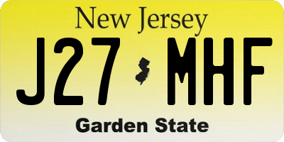 NJ license plate J27MHF