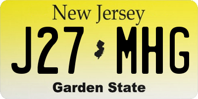 NJ license plate J27MHG