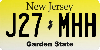 NJ license plate J27MHH