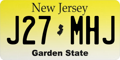 NJ license plate J27MHJ