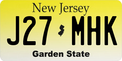 NJ license plate J27MHK