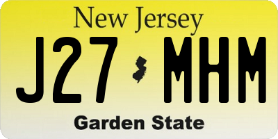 NJ license plate J27MHM