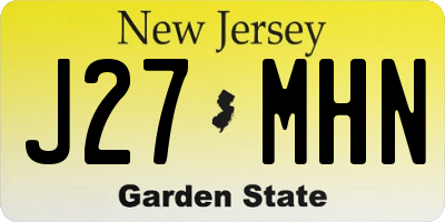 NJ license plate J27MHN