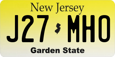 NJ license plate J27MHO