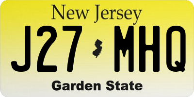 NJ license plate J27MHQ
