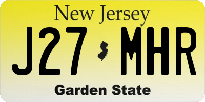 NJ license plate J27MHR
