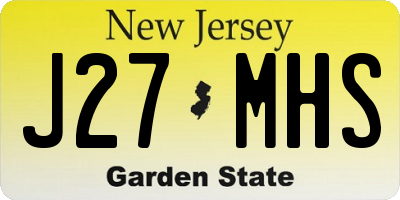 NJ license plate J27MHS