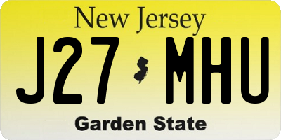 NJ license plate J27MHU