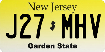 NJ license plate J27MHV