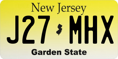 NJ license plate J27MHX
