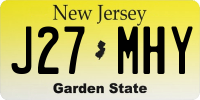 NJ license plate J27MHY