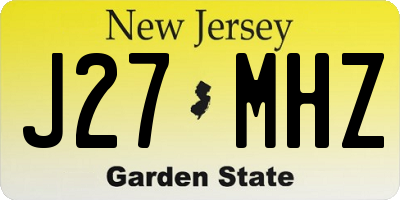 NJ license plate J27MHZ