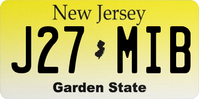 NJ license plate J27MIB