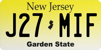 NJ license plate J27MIF