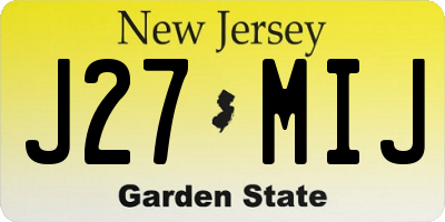 NJ license plate J27MIJ
