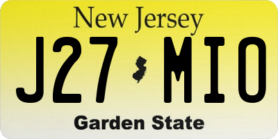 NJ license plate J27MIO