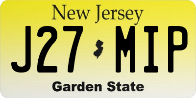 NJ license plate J27MIP