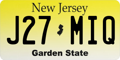NJ license plate J27MIQ