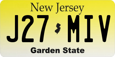 NJ license plate J27MIV