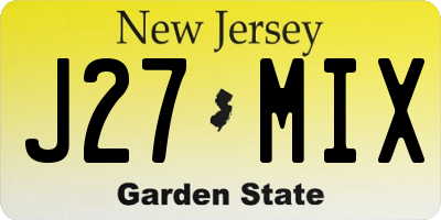 NJ license plate J27MIX
