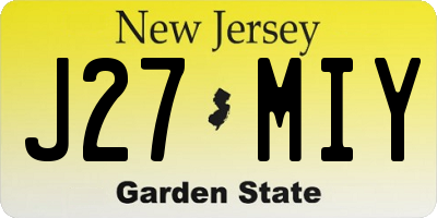 NJ license plate J27MIY