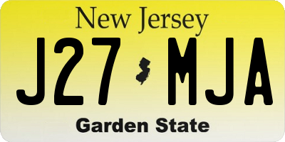 NJ license plate J27MJA