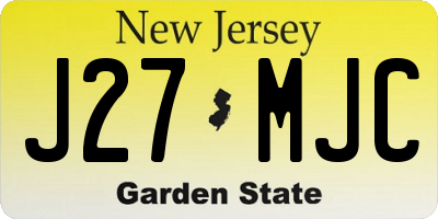 NJ license plate J27MJC