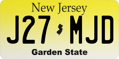 NJ license plate J27MJD