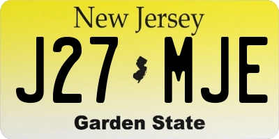 NJ license plate J27MJE