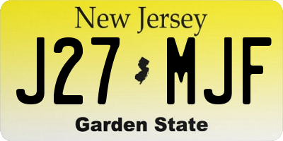 NJ license plate J27MJF